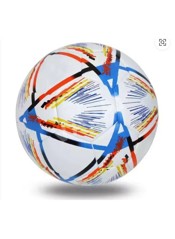 كرة قدم احترافية بتصميم ضربات فرشاة ملونة وسطح محكم الملمس - مثالية للتدريب والمباريات واللعب الترفيهي - متانة ومرونة عاليتان - مناسبة للاعبين الشباب والكبار - Image 2